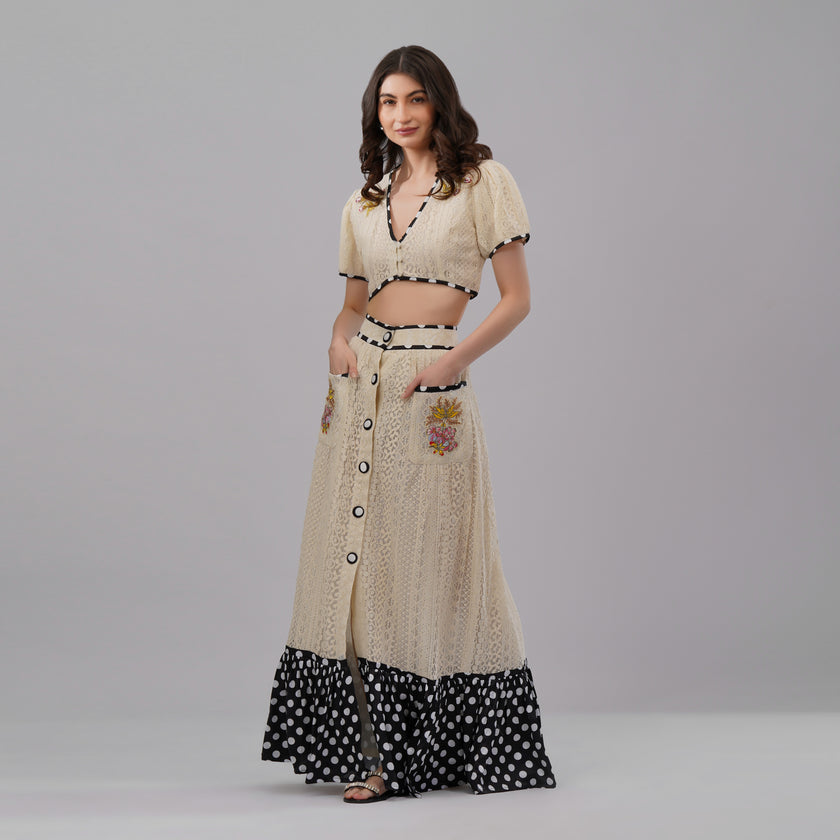 Victorian Embroidered – Top & Maxi Skirt