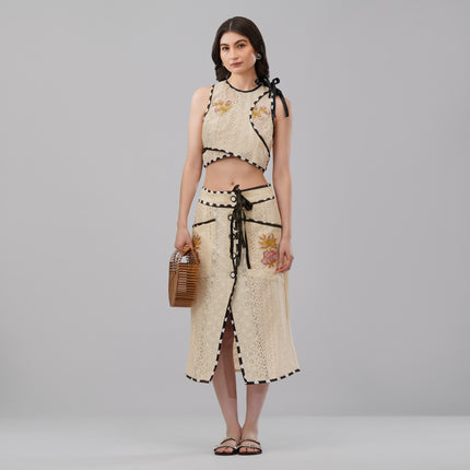 Sunshine All Over – Embroidered Top & Skirt