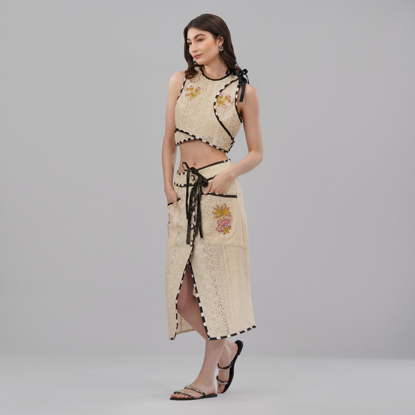 Sunshine All Over – Embroidered Top & Skirt