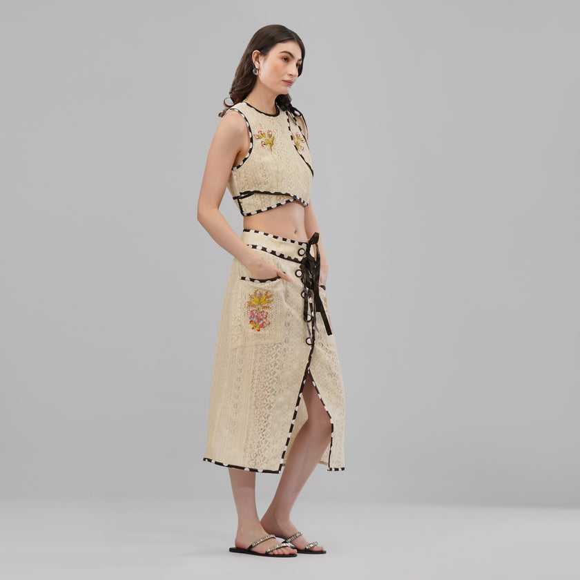 Sunshine All Over – Embroidered Top & Skirt
